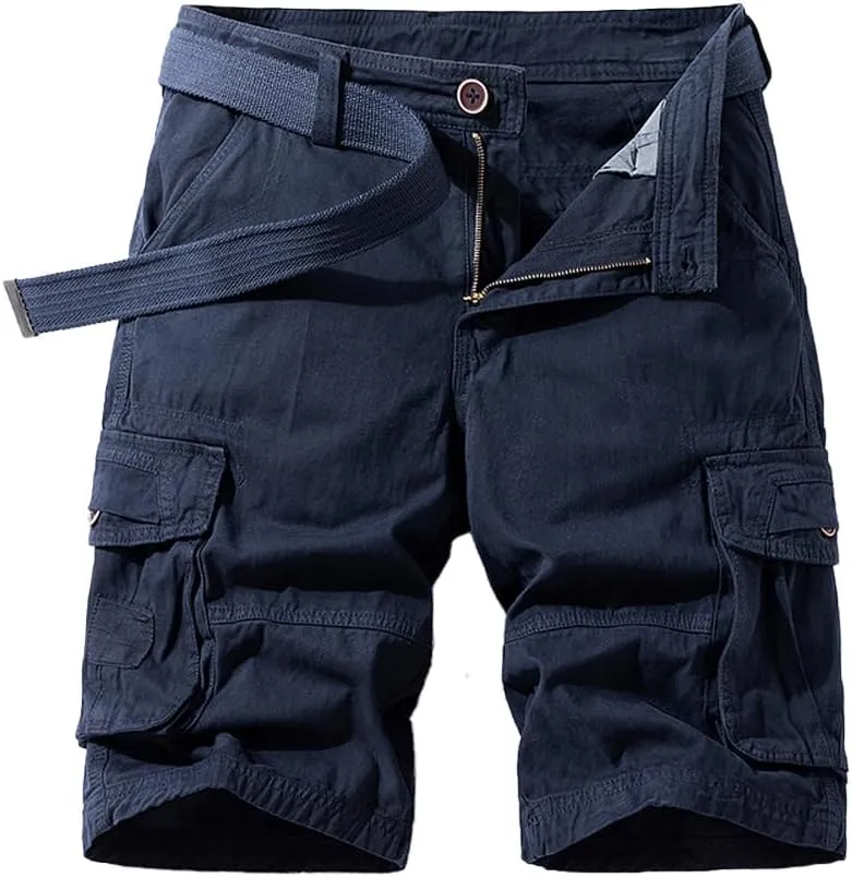 Men's Multi Pockets Military Cargo Shorts Summer Regular Fit Cotton Tactical Shorts