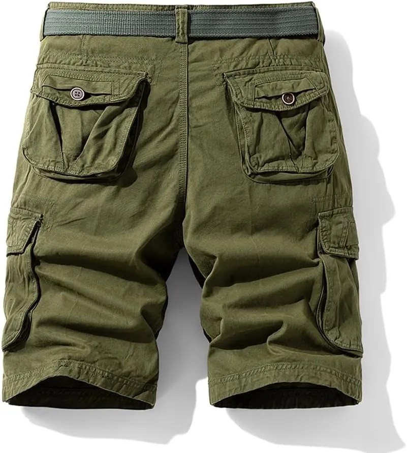 Men's Multi Pockets Military Cargo Shorts Summer Regular Fit Cotton Tactical Shorts