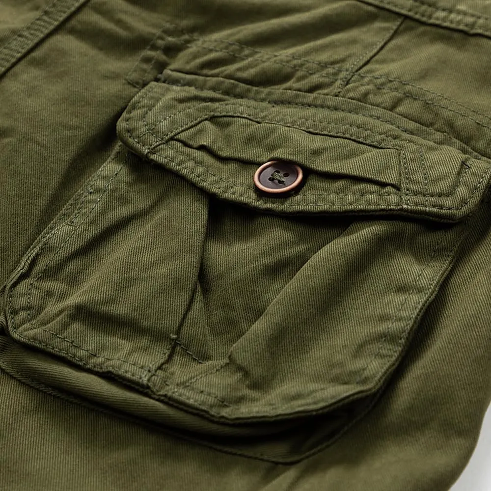 Men's Multi Pockets Military Cargo Shorts Summer Regular Fit Cotton Tactical Shorts