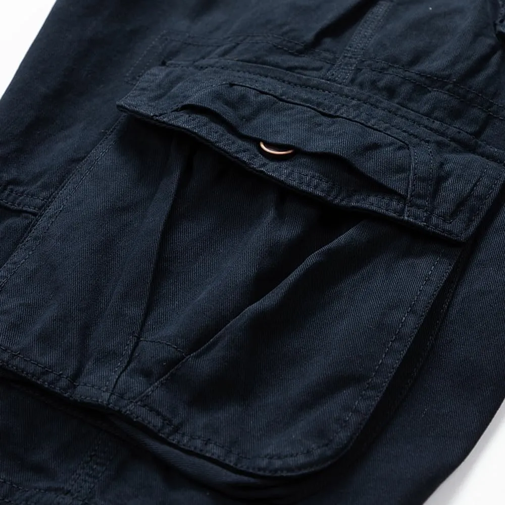 Men's Multi Pockets Military Cargo Shorts Summer Regular Fit Cotton Tactical Shorts