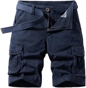 Men's Multi Pockets Military Cargo Shorts Summer Regular Fit Cotton Tactical Shorts