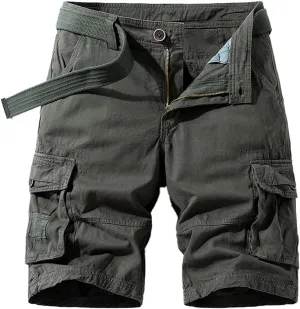 Men's Multi Pockets Military Cargo Shorts Summer Regular Fit Cotton Tactical Shorts
