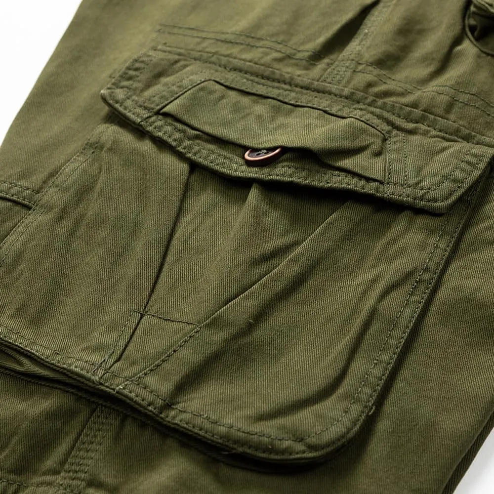 Men's Multi Pockets Military Cargo Shorts Summer Regular Fit Cotton Tactical Shorts