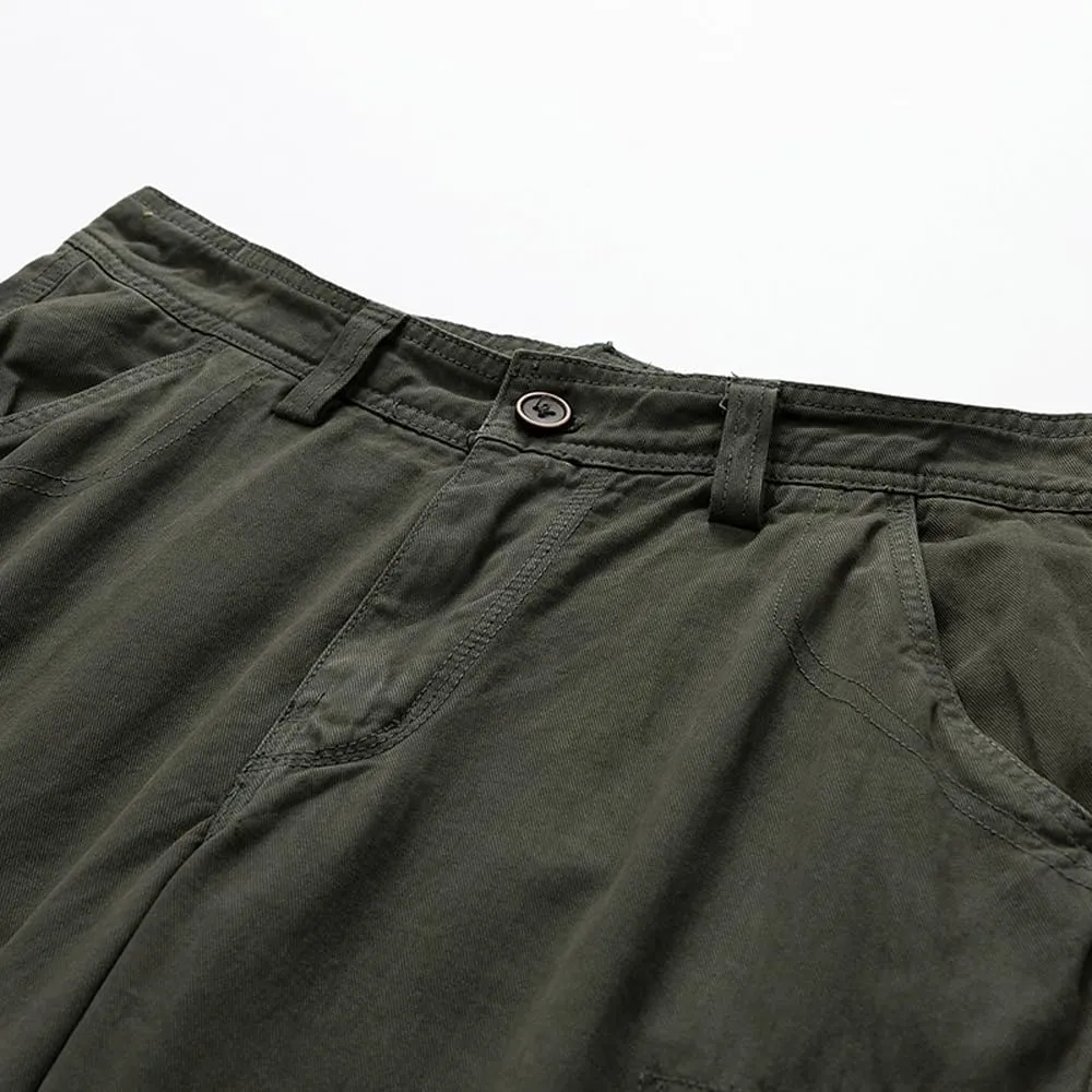 Men's Multi Pockets Military Cargo Shorts Summer Regular Fit Cotton Tactical Shorts