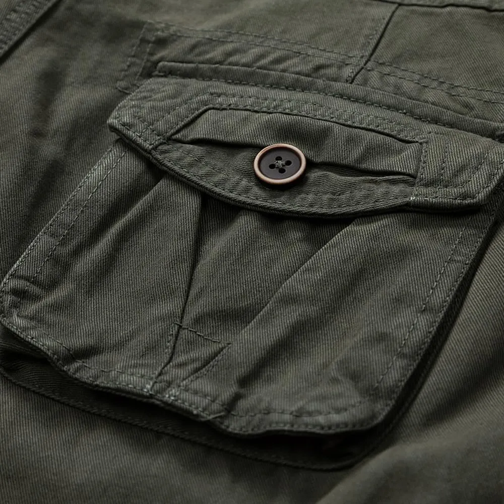Men's Multi Pockets Military Cargo Shorts Summer Regular Fit Cotton Tactical Shorts