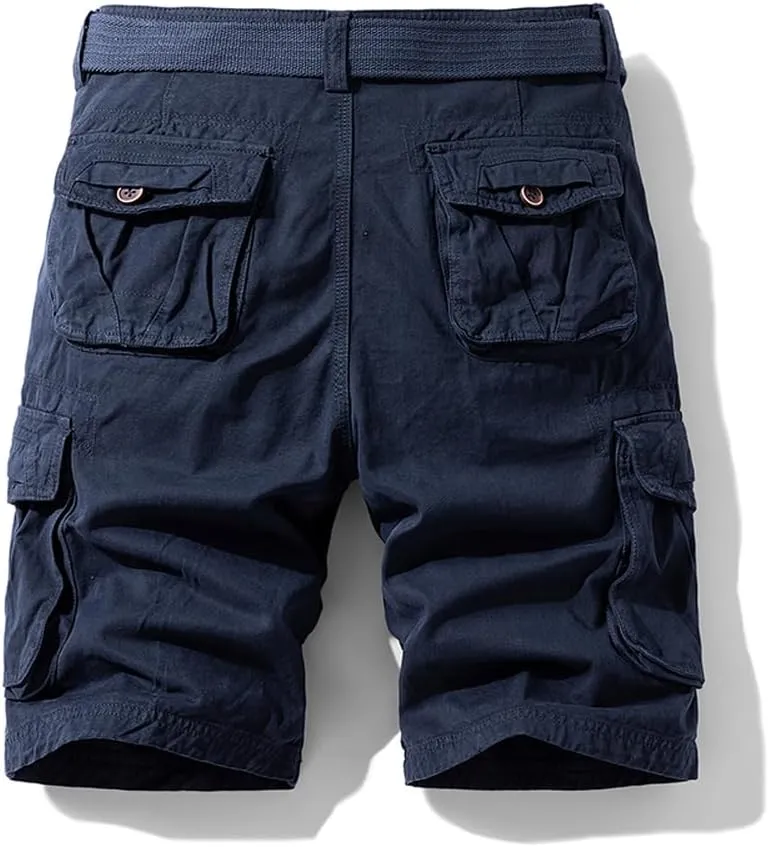 Men's Multi Pockets Military Cargo Shorts Summer Regular Fit Cotton Tactical Shorts