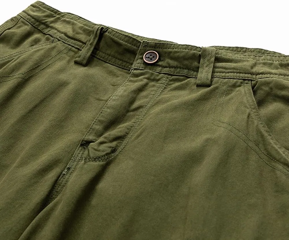 Men's Multi Pockets Military Cargo Shorts Summer Regular Fit Cotton Tactical Shorts