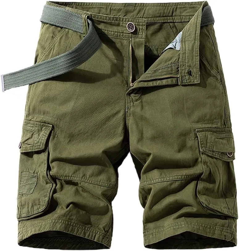 Men's Multi Pockets Military Cargo Shorts Summer Regular Fit Cotton Tactical Shorts