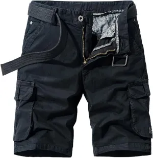 Men's Multi Pockets Tactical Cargo Shorts Summer Regular Fit Cotton Work Shorts