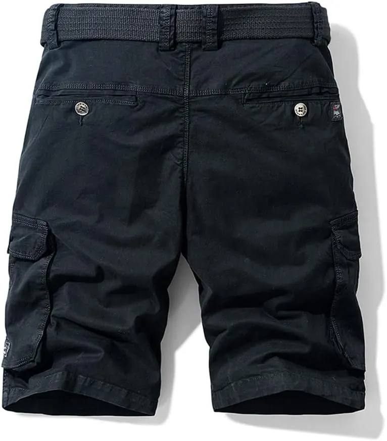 Men's Multi Pockets Tactical Cargo Shorts Summer Regular Fit Cotton Work Shorts