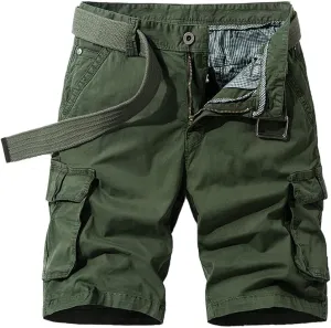 Men's Multi Pockets Tactical Cargo Shorts Summer Regular Fit Cotton Work Shorts