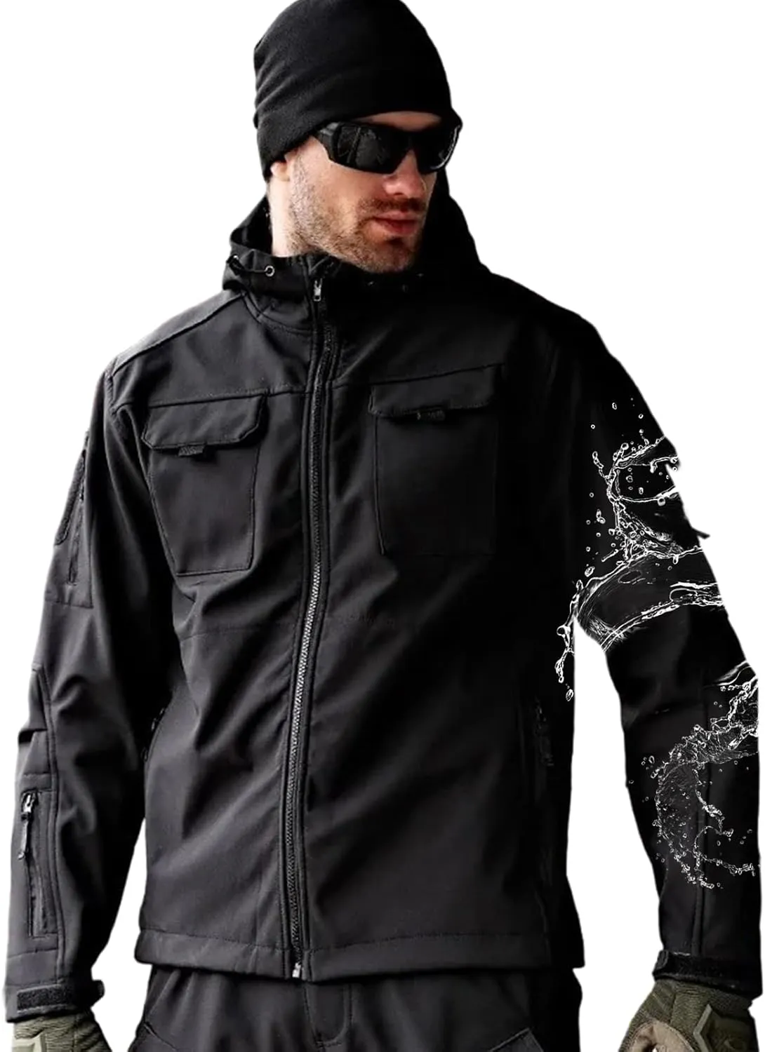 Men's Outdoor Tactical Jacket Softshell Waterproof Lightweight Windbreaker Multi Pockets Hunting Hiking Jackets