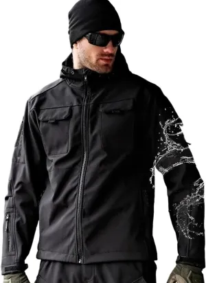Men's Outdoor Tactical Jacket Softshell Waterproof Lightweight Windbreaker Multi Pockets Hunting Hiking Jackets