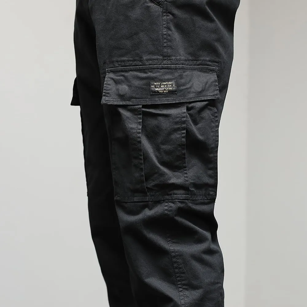 Men's Regular Fit Tactical Cargo Pants Drawstring Cotton Multi Pockets Work Trousers