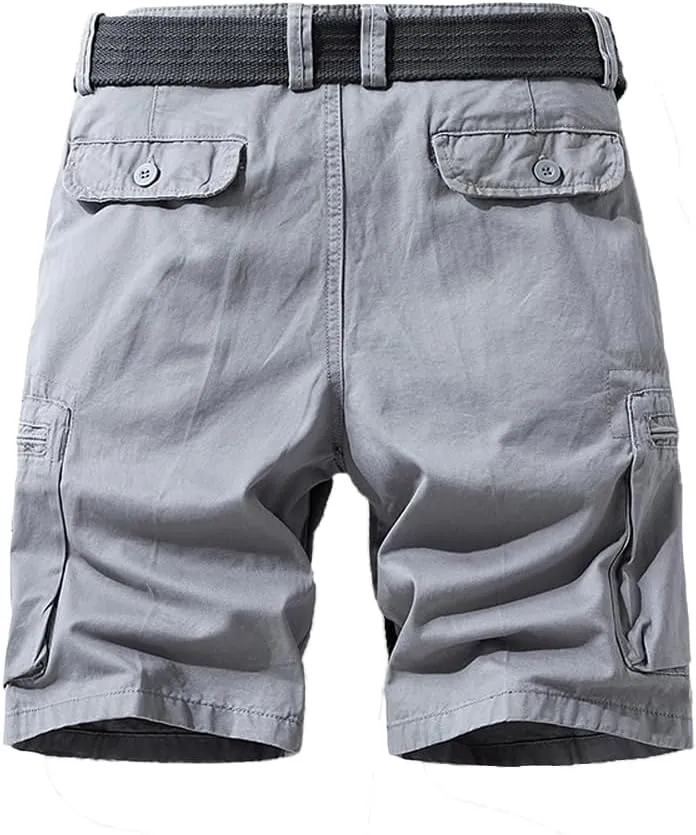 Men's Regular Fit Tactical Cargo Shorts Summer Cotton Multi Pockets Military Shorts