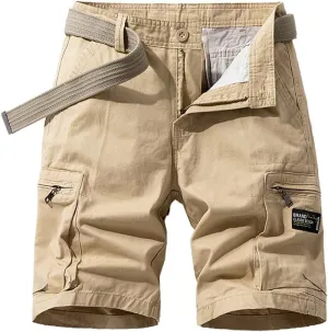 Men's Regular Fit Tactical Cargo Shorts Summer Cotton Multi Pockets Military Shorts