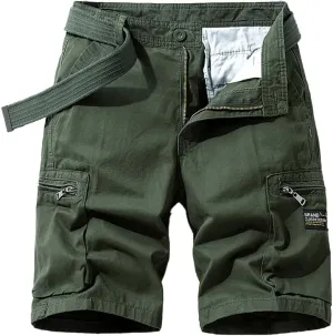 Men's Regular Fit Tactical Cargo Shorts Summer Cotton Multi Pockets Military Shorts