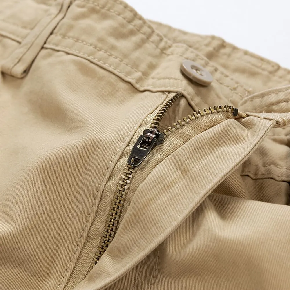 Men's Regular Fit Tactical Cargo Shorts Summer Cotton Multi Pockets Military Shorts