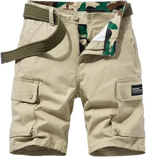 Men's Slim Fit Military Cargo Shorts Summer Multi Pockets Cotton Tactical Shorts