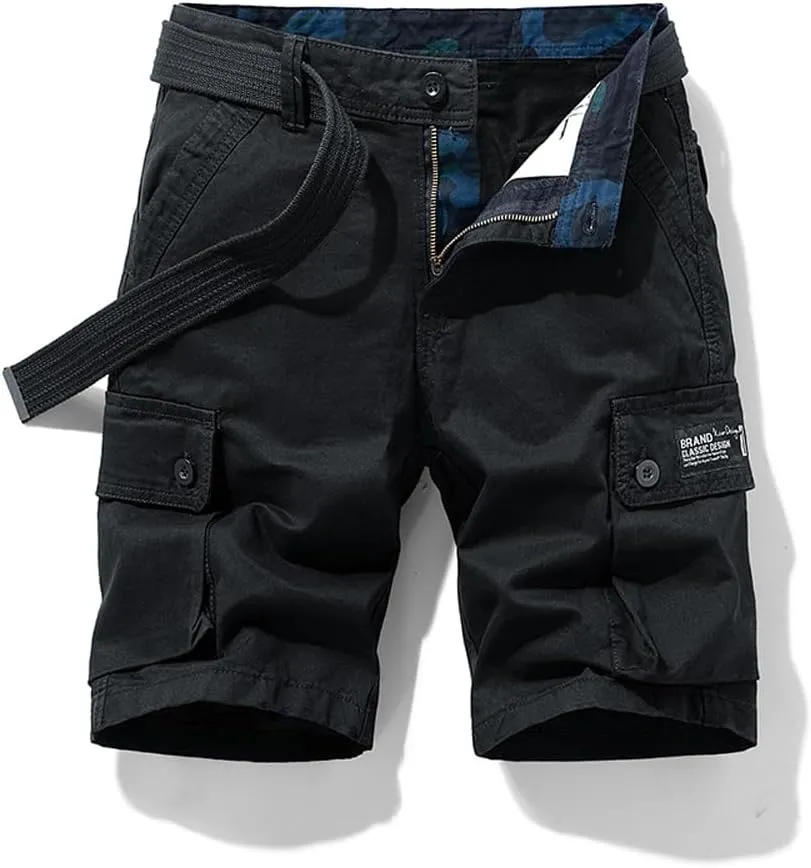 Men's Slim Fit Military Cargo Shorts Summer Multi Pockets Cotton Work Shorts