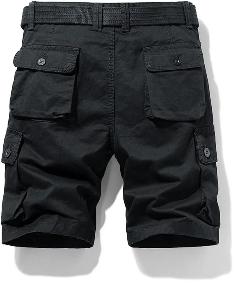 Men's Slim Fit Military Cargo Shorts Summer Multi Pockets Cotton Work Shorts