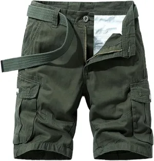 Men's Slim Fit Military Cargo Shorts Summer Multi Pockets Tactical Work Shorts