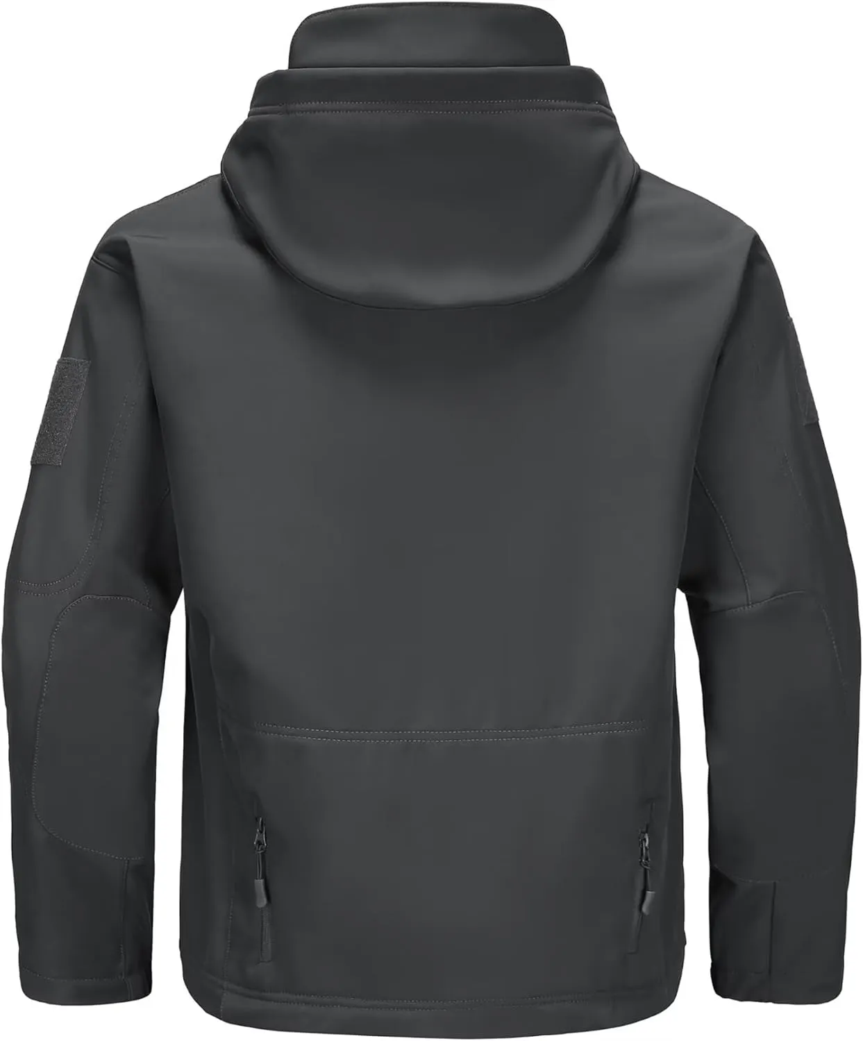 Men's Soft Shell Water-resistant Winter Jacket Fleece Lined 6 Pockets Hooded Tactical Jacket