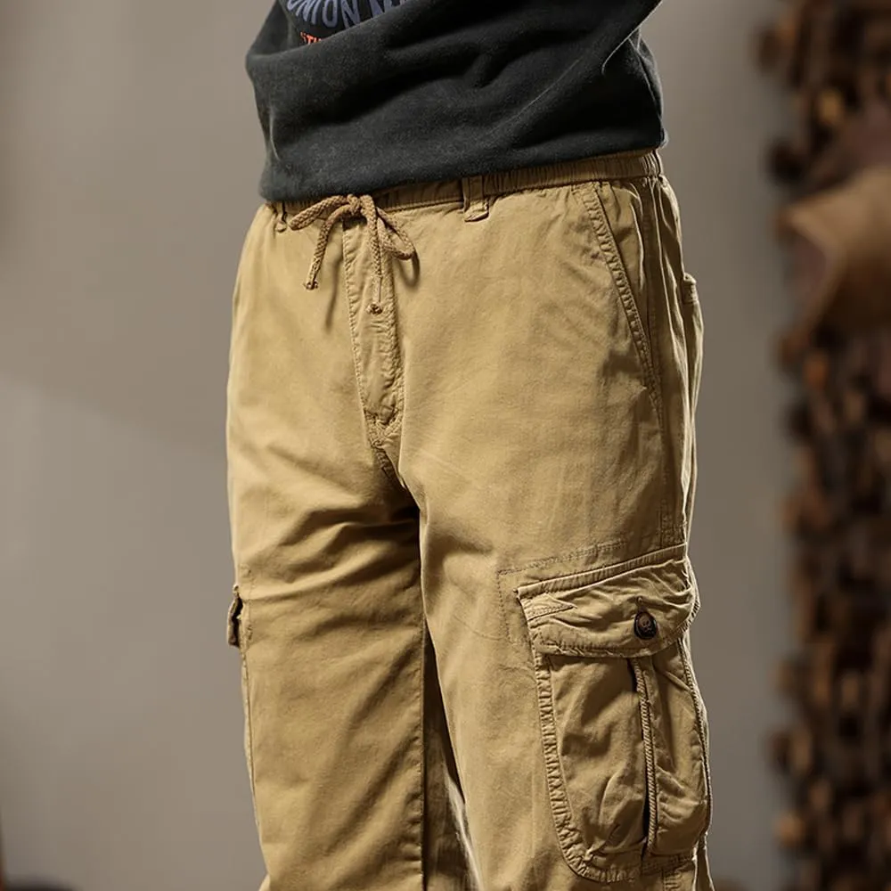 Men's Tactical Cargo Pants Cotton Regular Fit Multi Pockets Work Pants