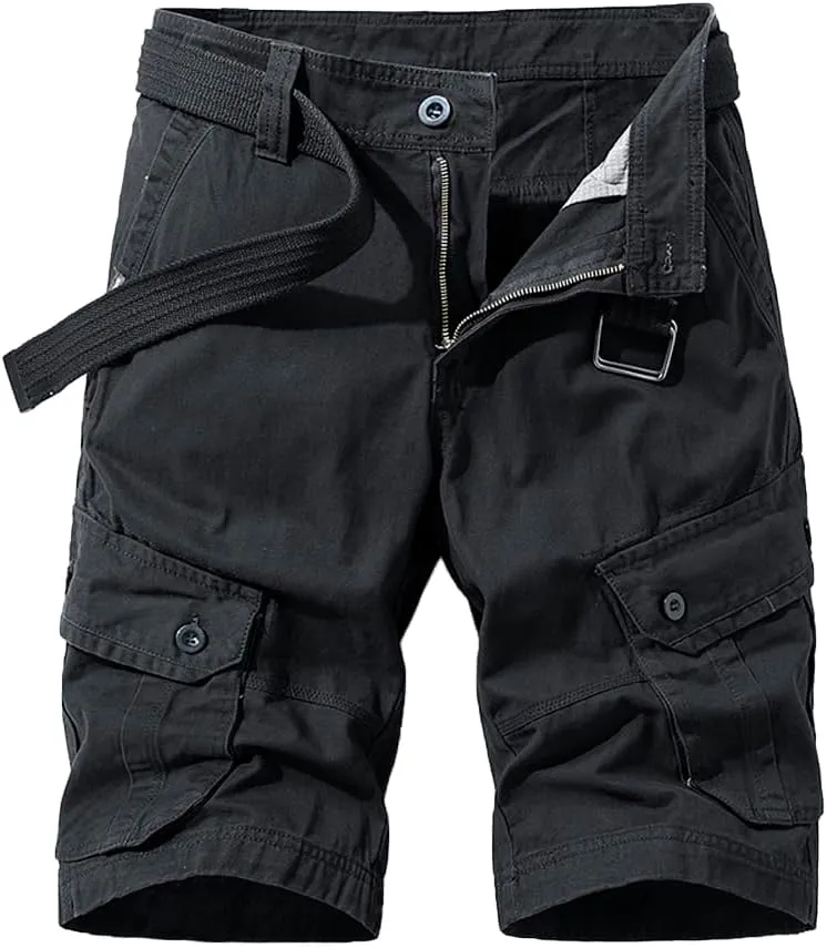 Men's Tactical Cargo Shorts Summer Slim Fit Multi Pockets Cotton Work Shorts