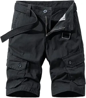Men's Tactical Cargo Shorts Summer Slim Fit Multi Pockets Cotton Work Shorts