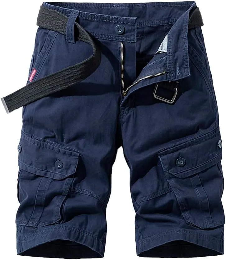 Men's Tactical Cargo Shorts Summer Slim Fit Multi Pockets Cotton Work Shorts