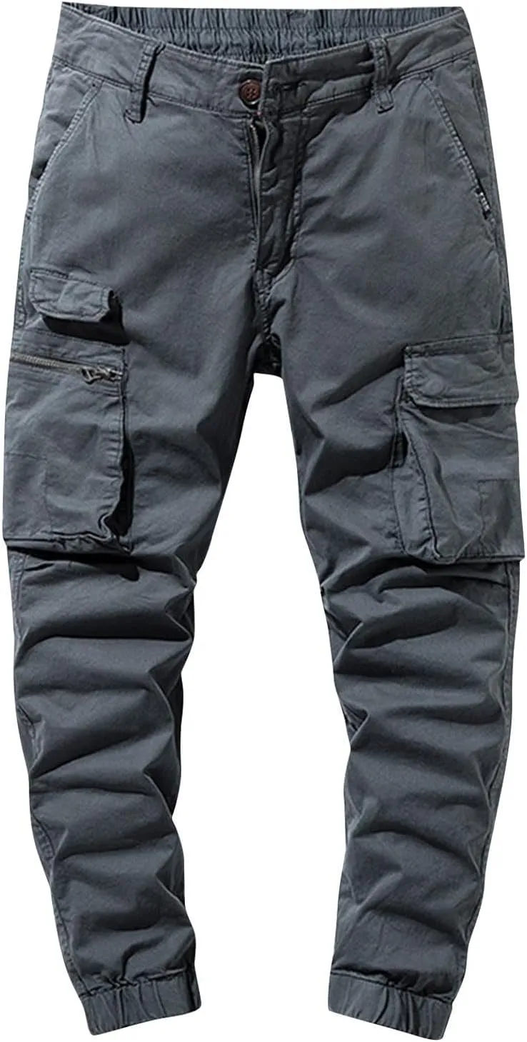 Men's Tactical Pants Waterproof Cargo Hiking Work Pants for Men Outdoor Active Construction Pants with Multi Pocket