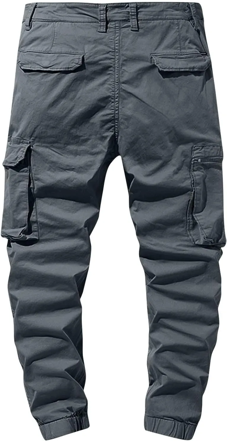Men's Tactical Pants Waterproof Cargo Hiking Work Pants for Men Outdoor Active Construction Pants with Multi Pocket