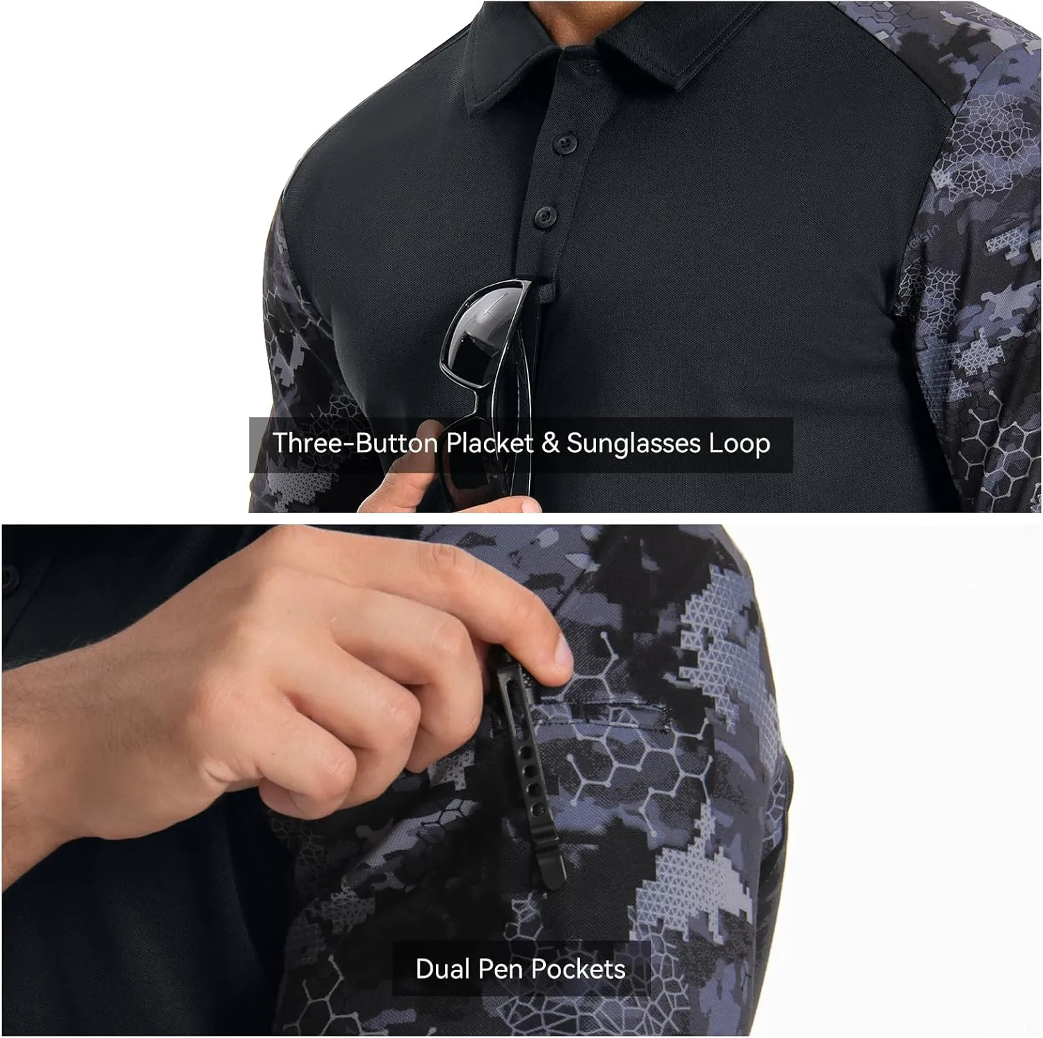 Men's Tactical Polo Shirts Short Sleeve Athletic Golf Outdoor Lightweight Performance Sports Shirt
