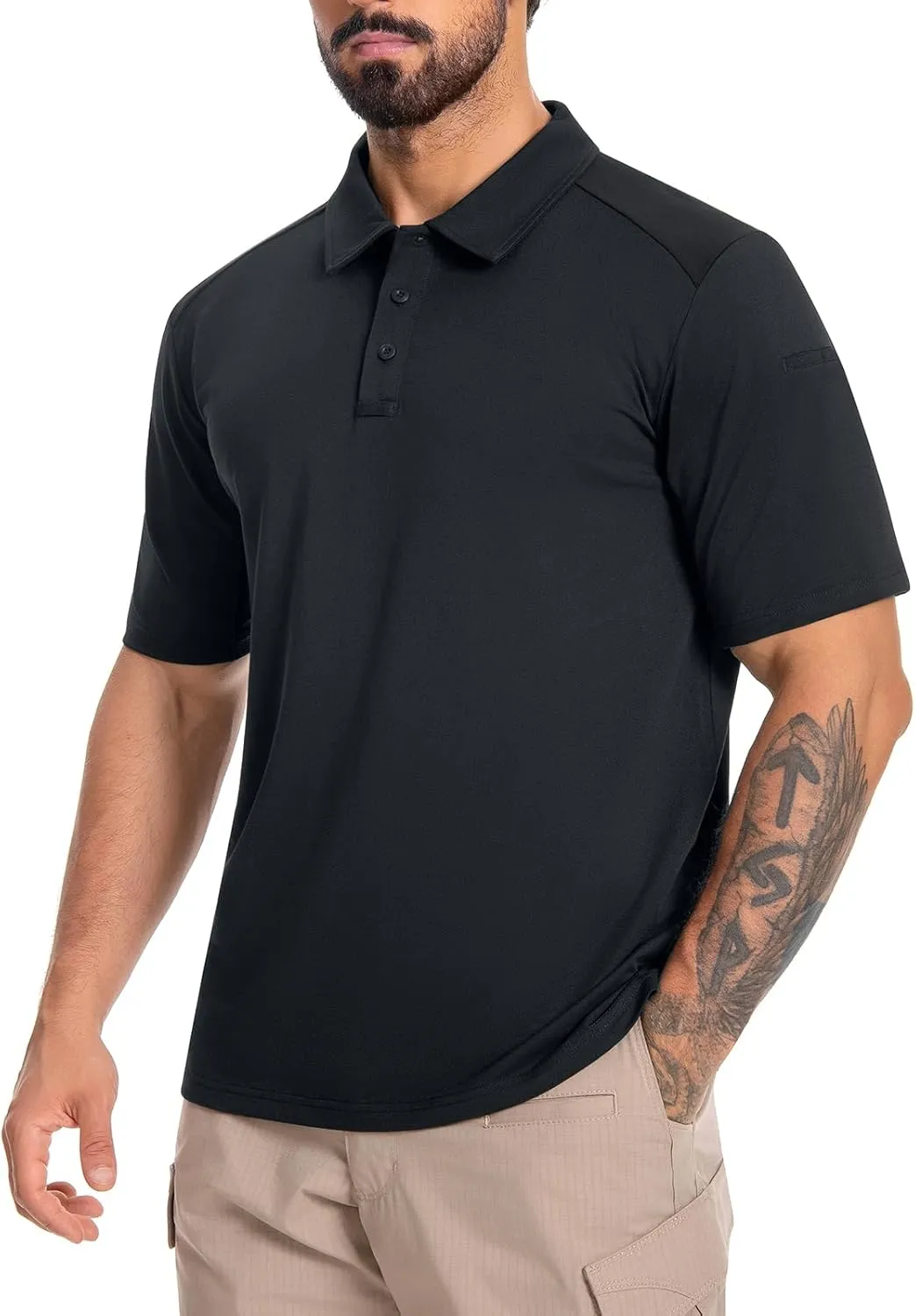 Men's Tactical Polo Shirts Short Sleeve Athletic Golf Outdoor Lightweight Performance Sports Shirt
