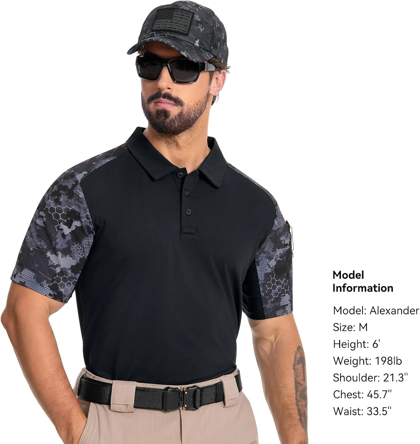 Men's Tactical Polo Shirts Short Sleeve Athletic Golf Outdoor Lightweight Performance Sports Shirt