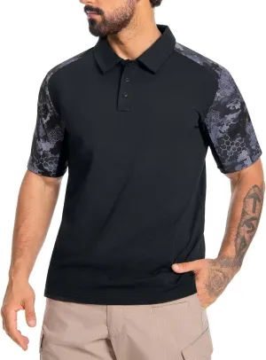 Men's Tactical Polo Shirts Short Sleeve Athletic Golf Outdoor Lightweight Performance Sports Shirt
