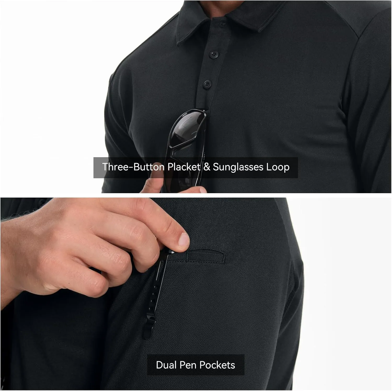 Men's Tactical Polo Shirts Short Sleeve Athletic Golf Outdoor Lightweight Performance Sports Shirt