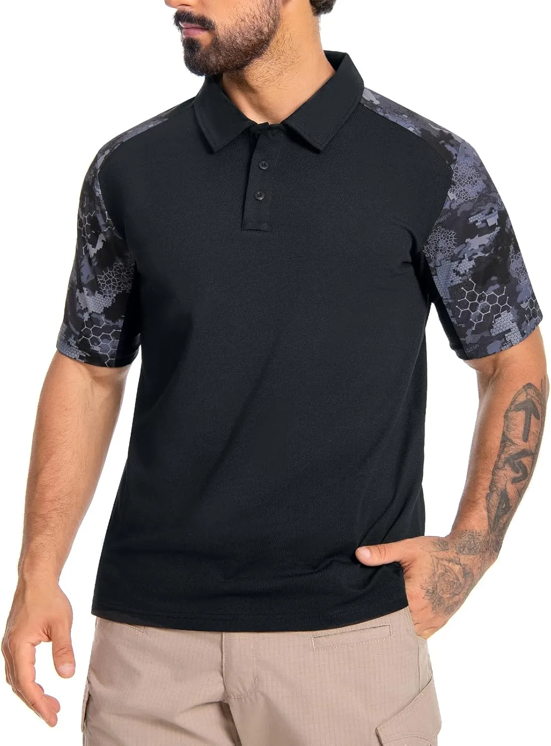 Men's Tactical Polo Shirts Short Sleeve Athletic Golf Outdoor Lightweight Performance Sports Shirt