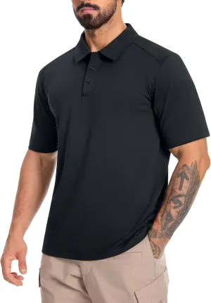 Men's Tactical Polo Shirts Short Sleeve Athletic Golf Outdoor Lightweight Performance Sports Shirt