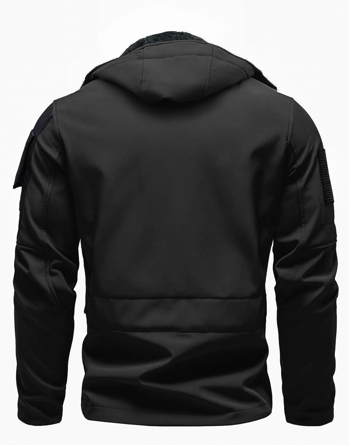 Men's Tactical Soft Shell Jacket Lightweight Water-Resistant Spring Fall Windbreaker Zip up Hooded Coat with Pockets