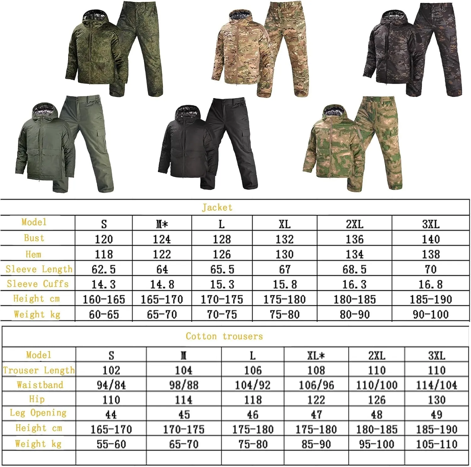 Men’s Tactical Uniforms Suit,Warm Winter Windproof Clothing Set, Waterproof Snow Ski Jacket and Pants