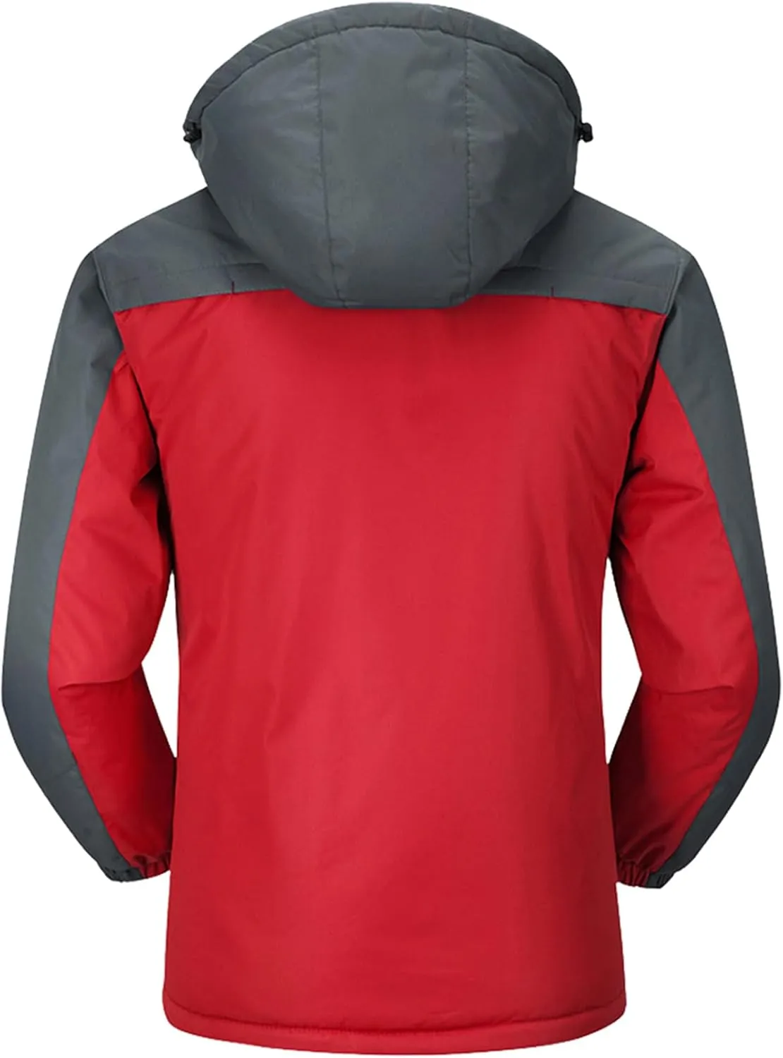 Men's Winter Coats Waterproof Ski Jacket Detachable Hood Windproof Fleece Jacket Parka Raincoats With Multi-Pockets
