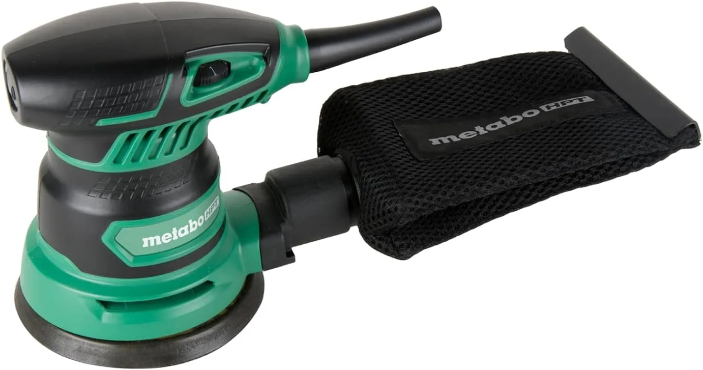 Metabo HPT 5-Inch Random Orbit Sander | Variable Speed | Powerful 230W 2.8 Amp Motor | Soft Elastomer Grip | Includes 2 Pieces of Sanding Paper, Dust Bag, Vacuum Adapter | 5-Year Warranty | SV13YST