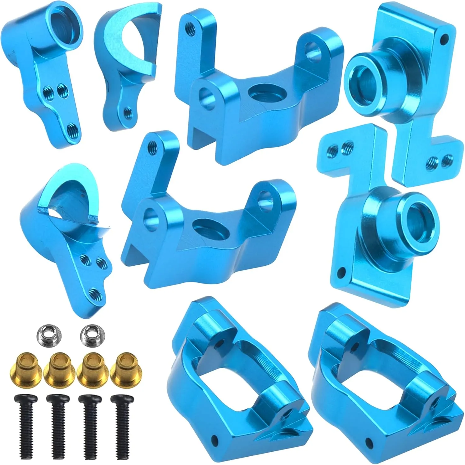 Metal 144001 Steering Knuckle Kit C Hub Carrier Steering Stub Axle Carrier Compatible with WLtoys 144001 1/14 RC Car Buggy Upgrade Part (Blue)
