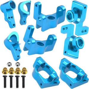 Metal 144001 Steering Knuckle Kit C Hub Carrier Steering Stub Axle Carrier Compatible with WLtoys 144001 1/14 RC Car Buggy Upgrade Part (Blue)