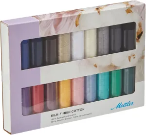 Mettler Silk Finish Cotton Thread Set | Colors may vary | 18 Pcs, Piece