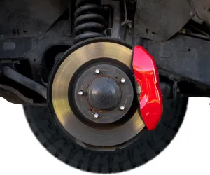 MGP Brake Caliper Covers for 2024  Toyota Tacoma SR, SR5, Limited, TRD Pre (Fits 18"  Wheels) Red Powder-Coated Finish, Aluminum Front and Rear Caliper Covers (Set of 4)
