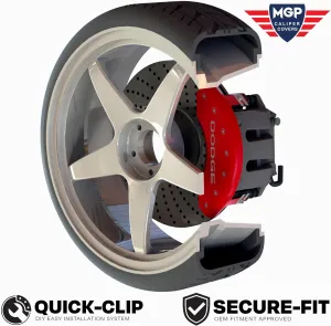 MGP Brake Caliper Covers for Jeep Grand Cherokee 2011-21, WK 2022 (Requires 17"  Wheels) Red Powder-Coated Finish, Front and Rear Caliper Covers (Set of 4)