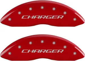 MGP Caliper Covers 12001SCHRRD Caliper Cover with Red Powder Coat Finish, (Set of 4)